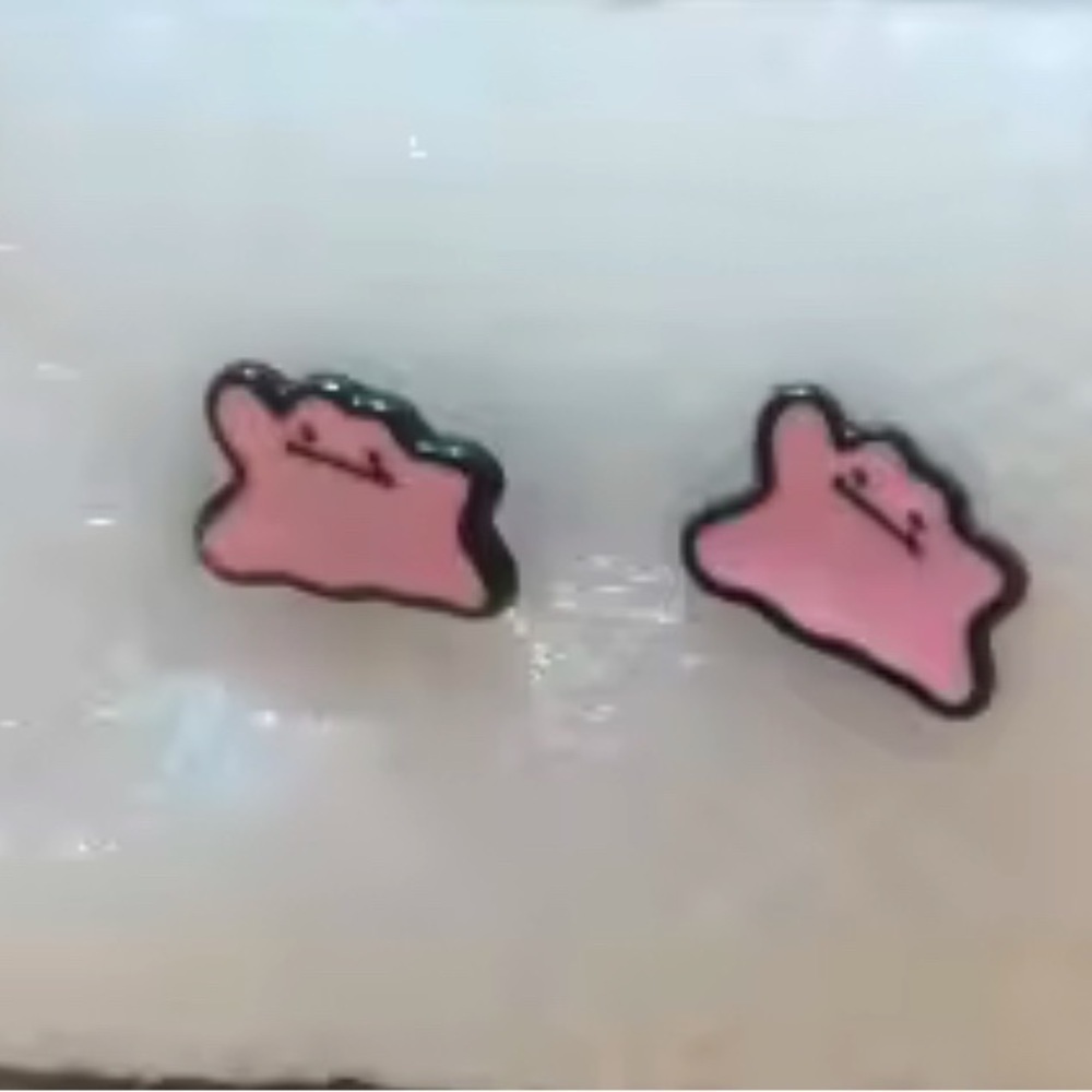 3 For $35 Pokemon Ditto Stainless Steel Enameled Stud Character Earrings - Picture 3 of 4